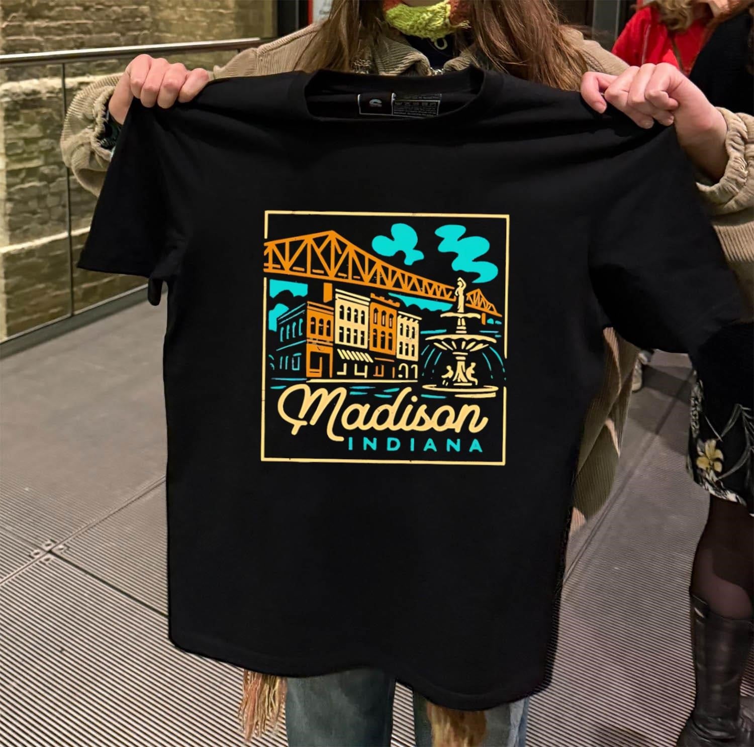 Madison Indiana Broadway Fountain Milton Wright Bridge shirt