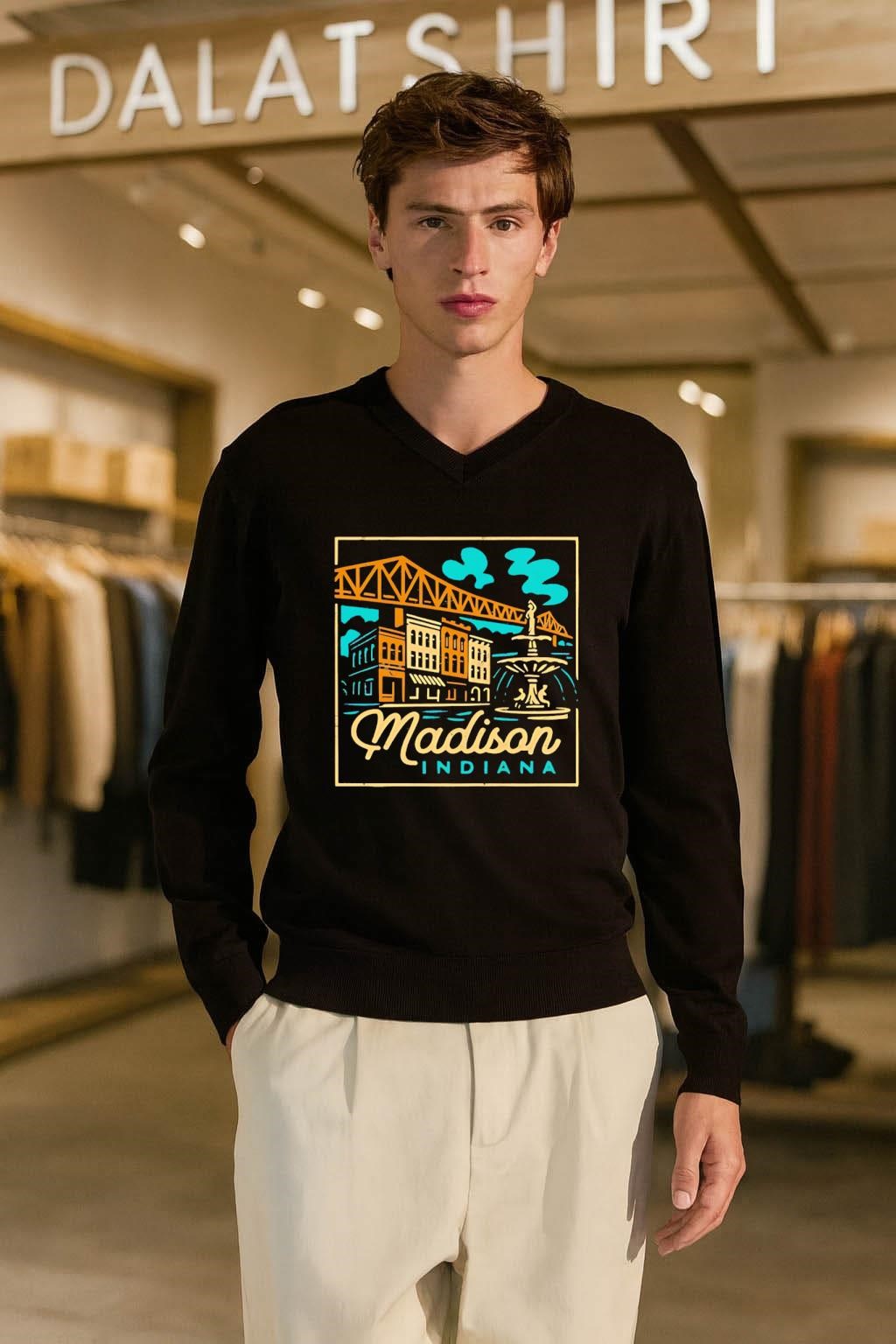 Madison Indiana Broadway Fountain Milton Wright Bridge shirt