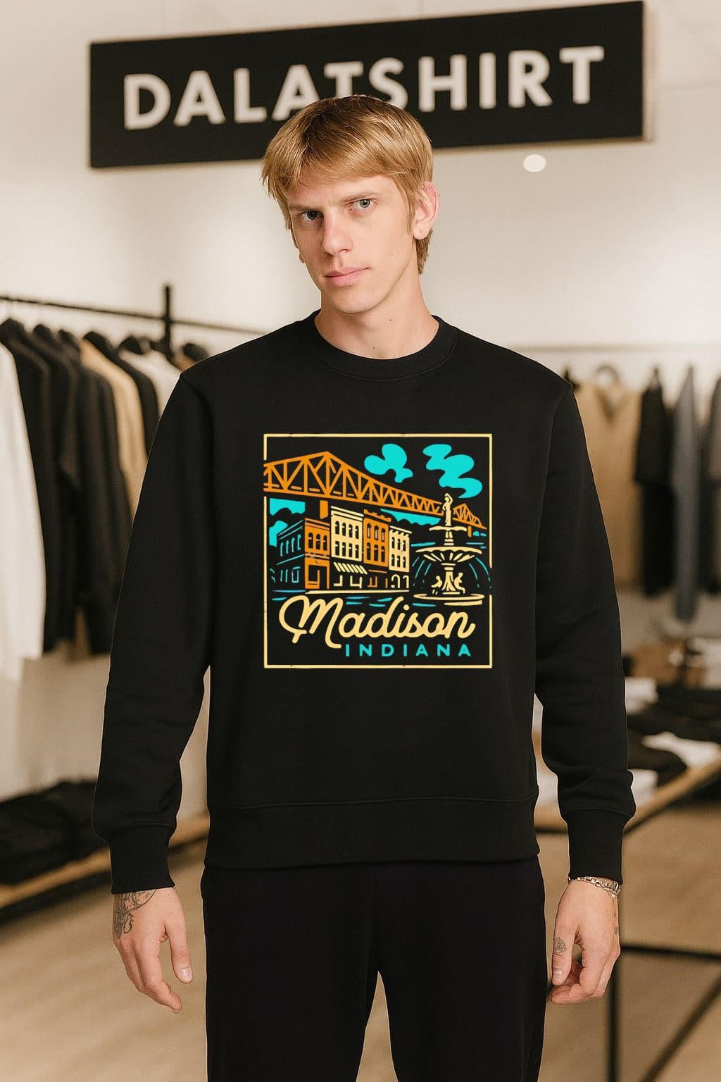 Madison Indiana Broadway Fountain Milton Wright Bridge shirt