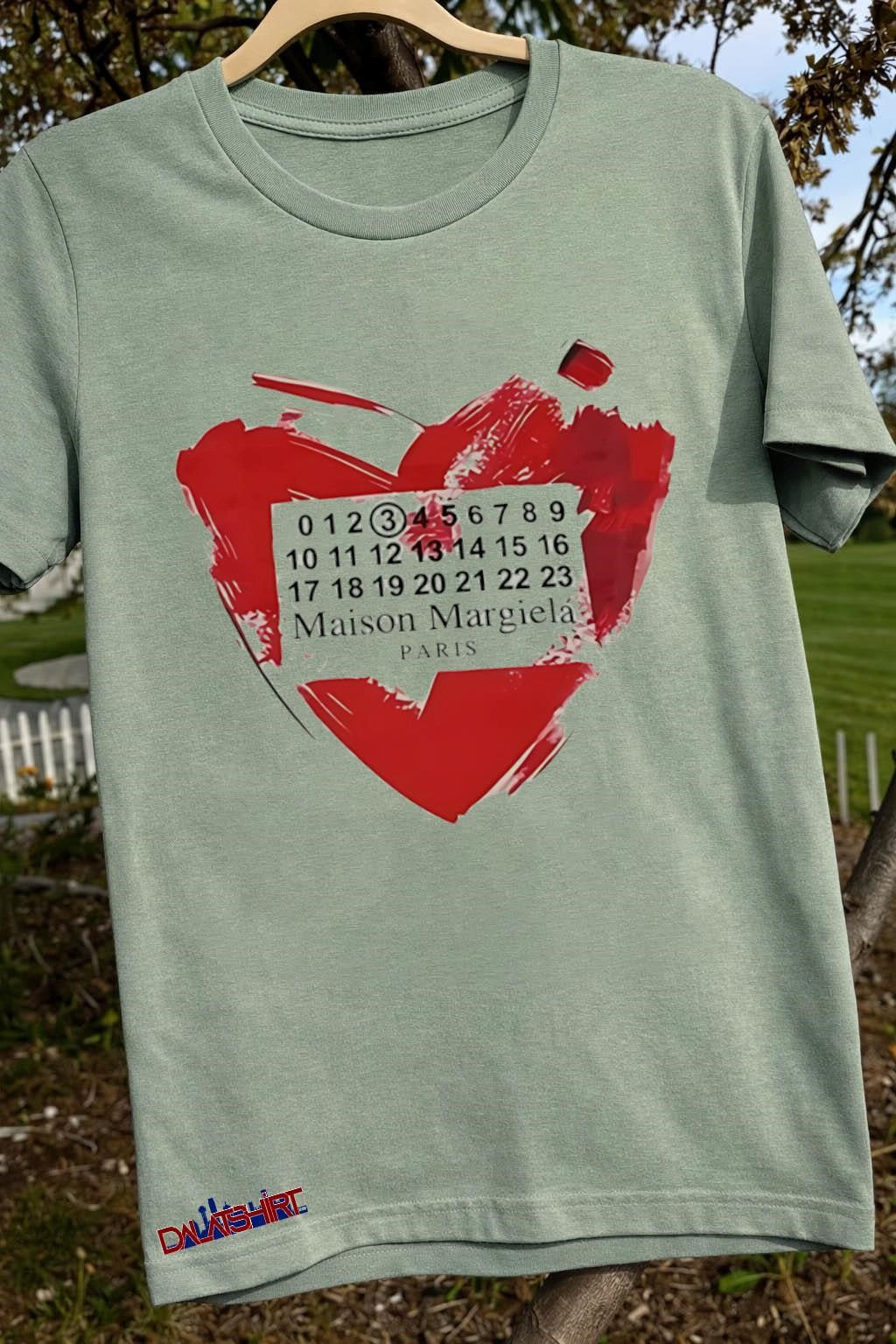 Maison Margiela Paris Heart Red Brush Stroke shirt