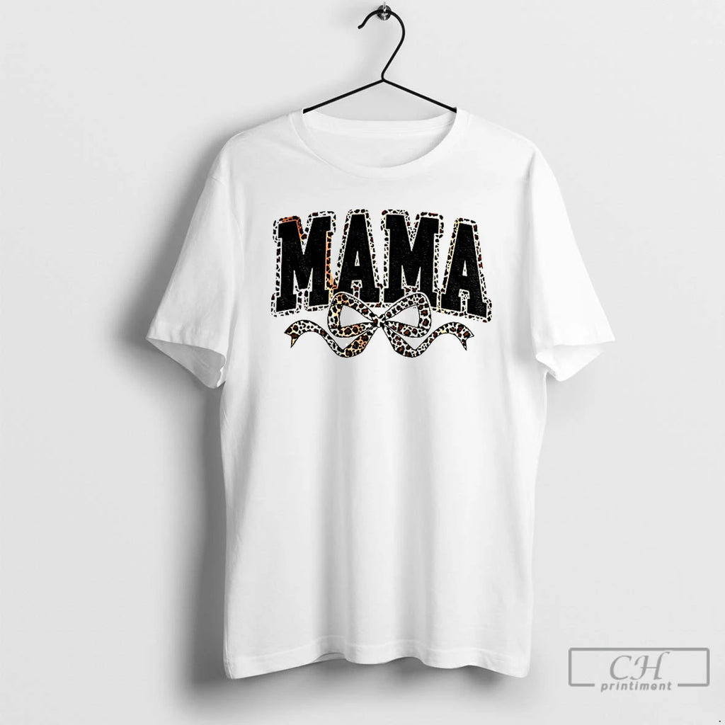 Mama Leopard Coquette Bow T Shirts