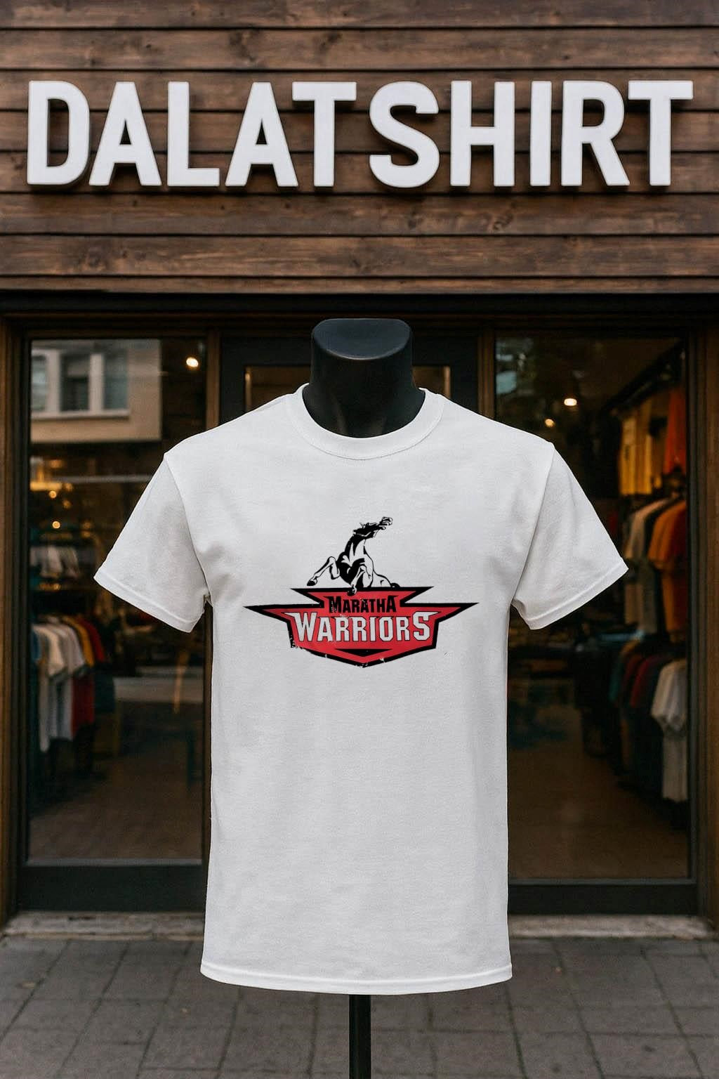 Maratha Warriors Red Shield and Rearing Horse Logo shirt
