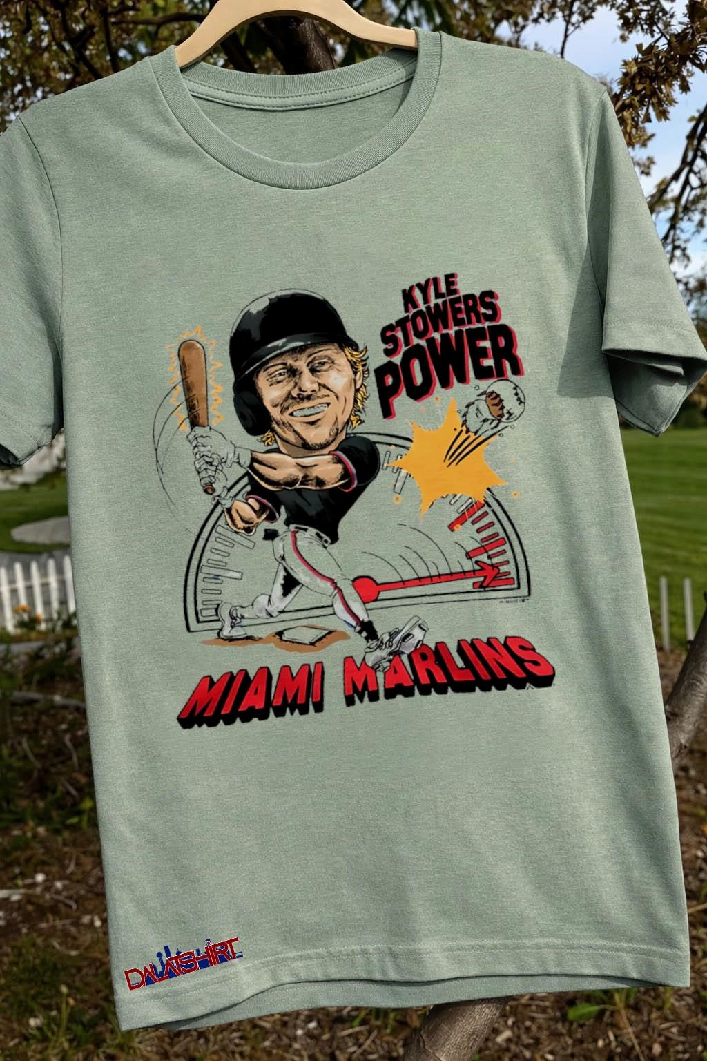 Marlins Kyle Stowers Power MLB cartoon shirt
