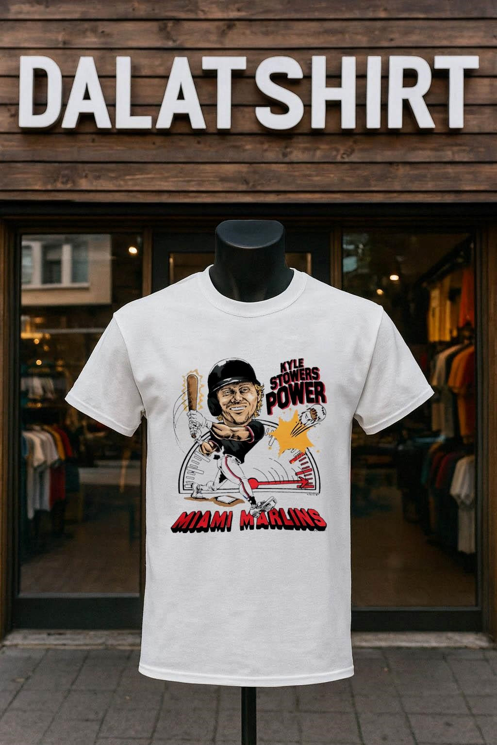 Marlins Kyle Stowers Power MLB cartoon shirt