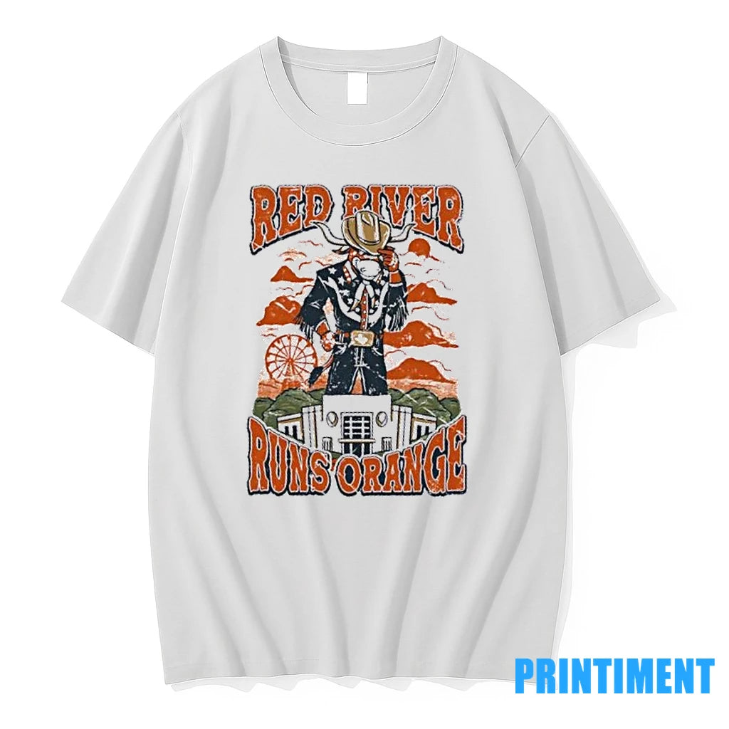 Mascot Texas Longhorns Red River Runs Orange Tshirts Sweater