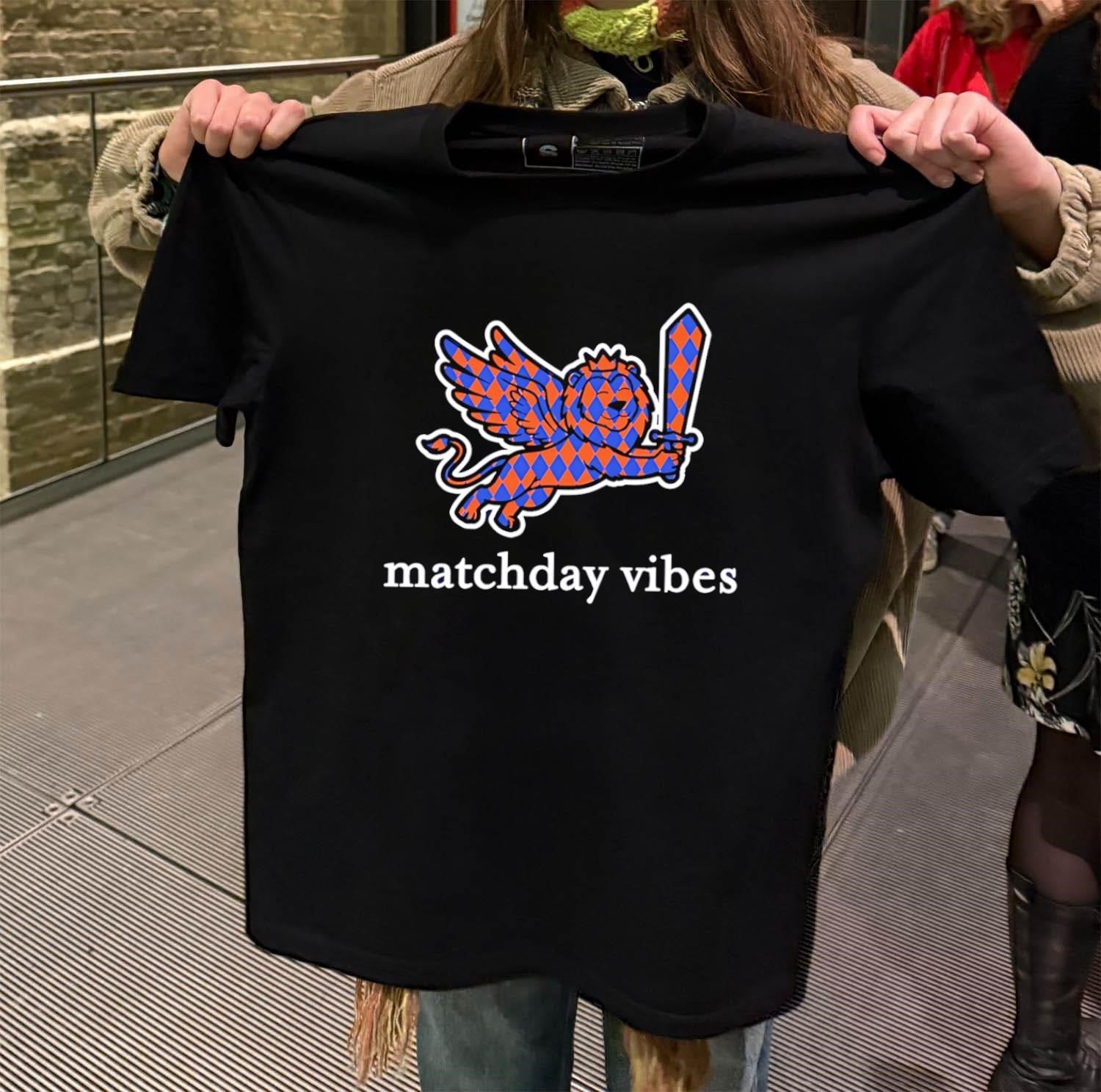 Matchday vibes winged lion with sword harlequin pattern shirt