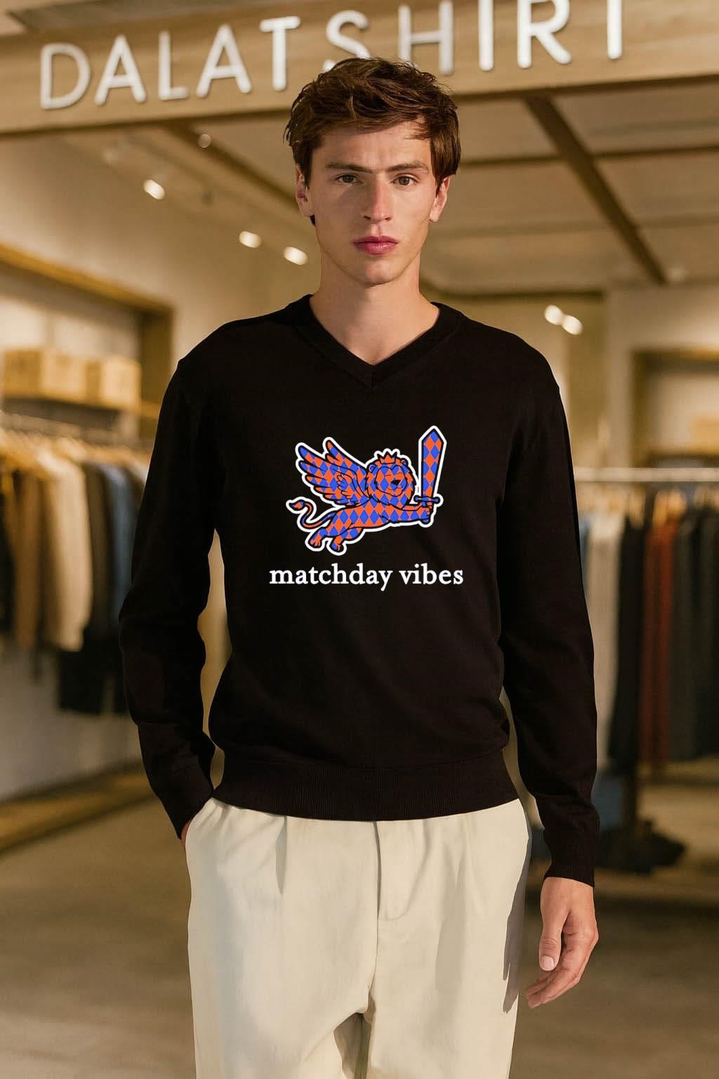 Matchday vibes winged lion with sword harlequin pattern shirt