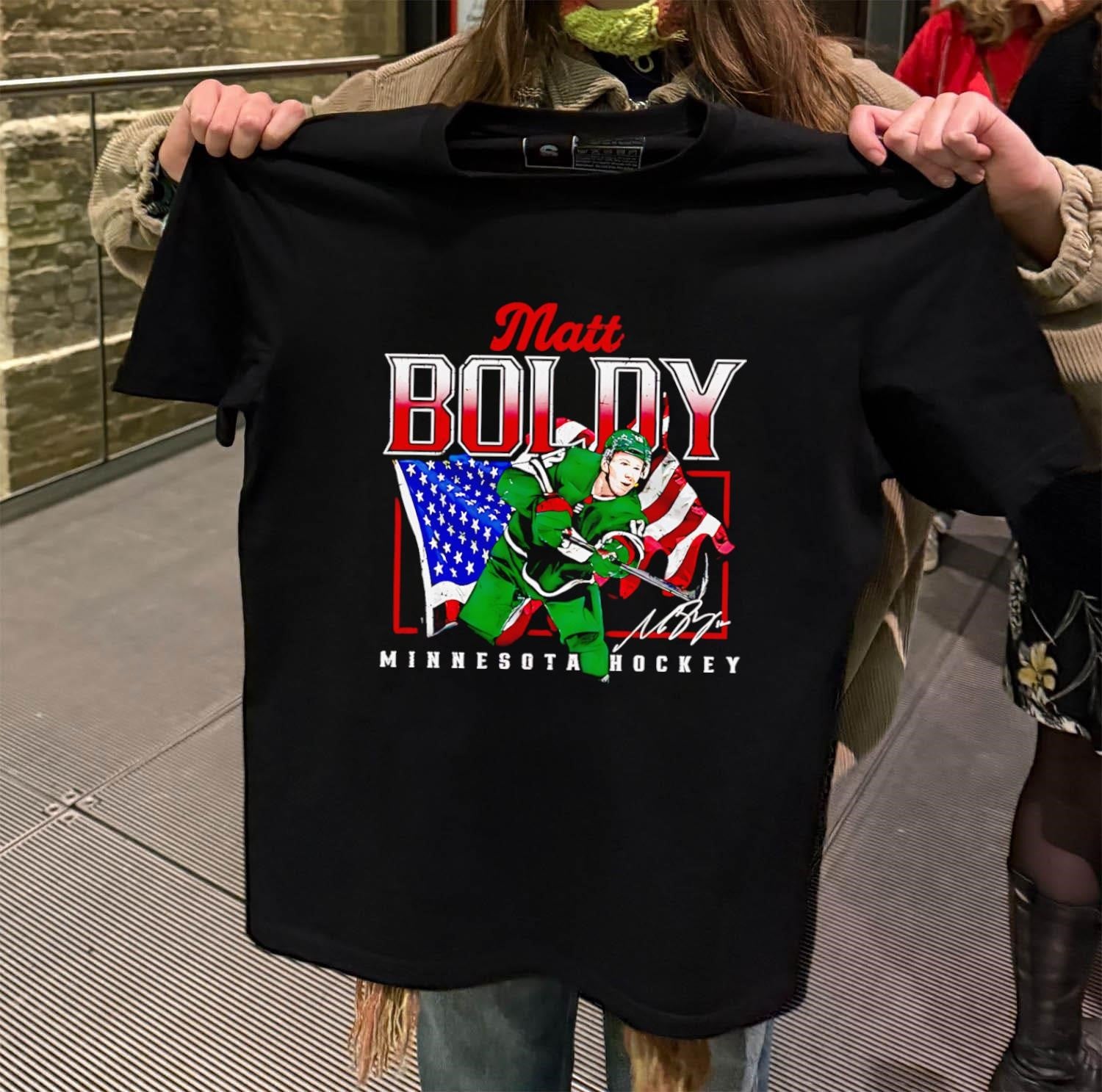 Matt Boldy Minnesota Hockey American Flag Signature shirt
