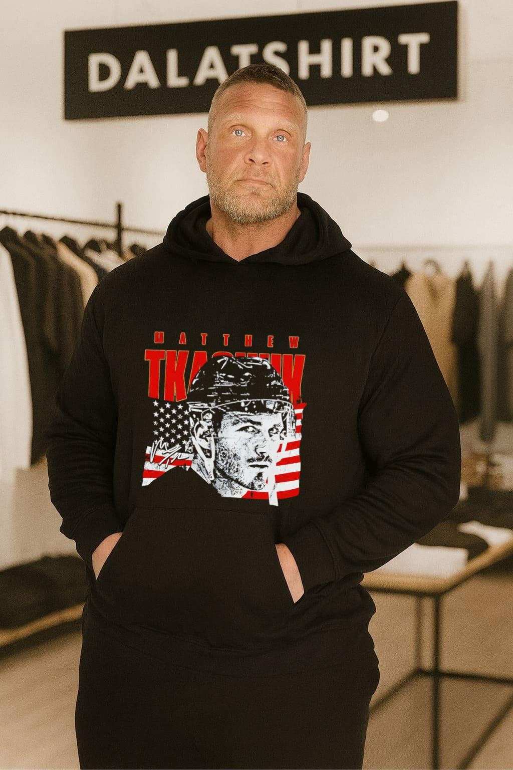 Matthew Tkachuk American Flag Signature shirt