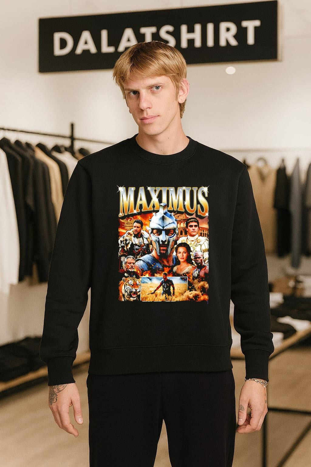 Maximus Gladiator Russell Crowe Joaquin Phoenix Colosseum Tiger Ancient Rome shirt