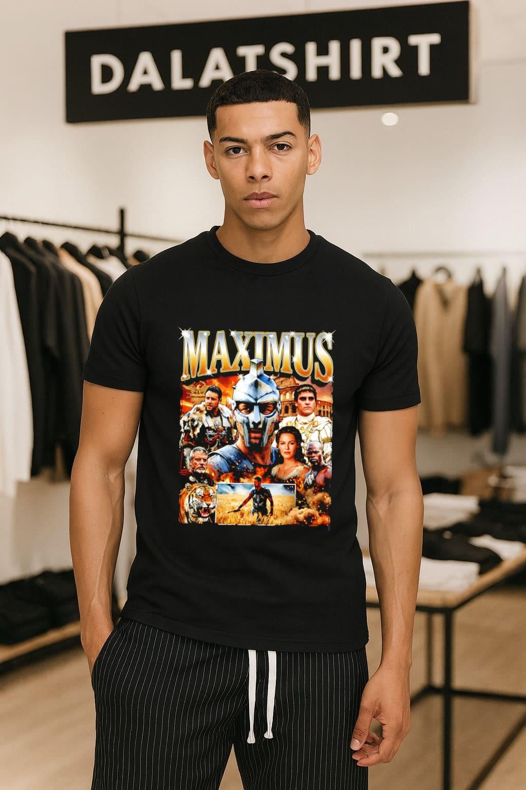 Maximus Gladiator Russell Crowe Joaquin Phoenix Colosseum Tiger Ancient Rome shirt