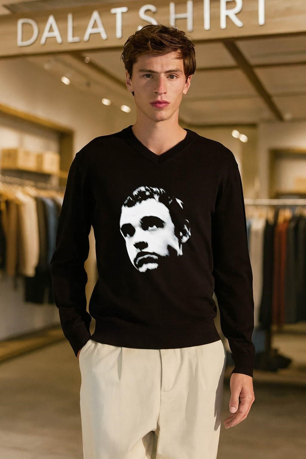 Maxwell Jacob Friedman MJF black and white face shirt