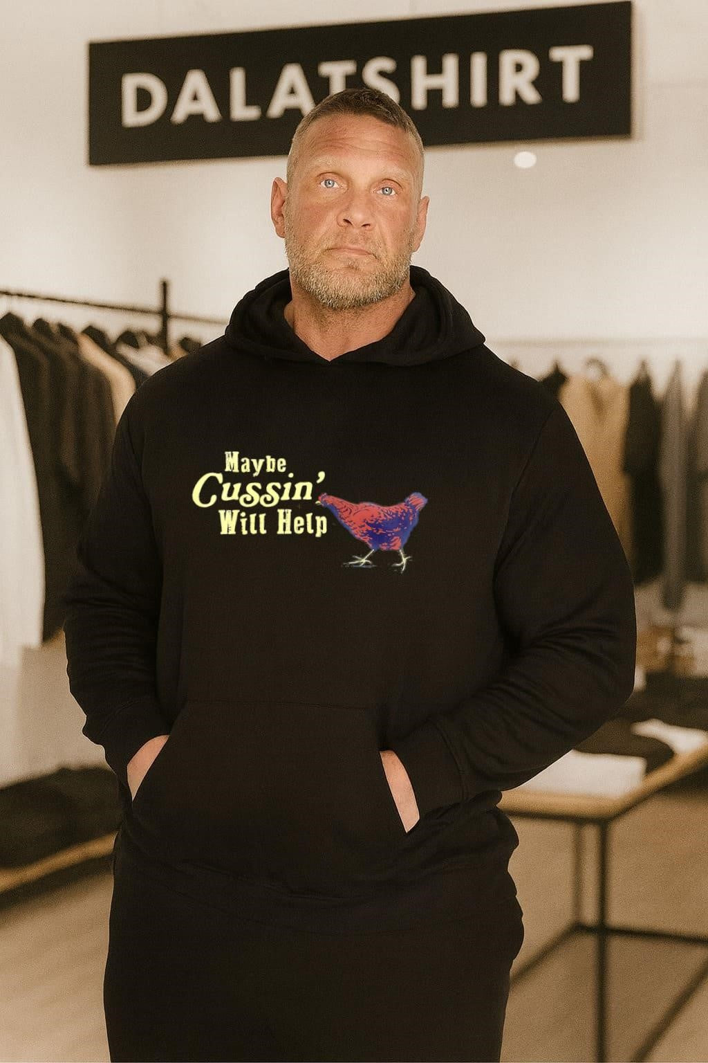 Maybe Cussin’ Will Help Brown Chicken Graphic shirt