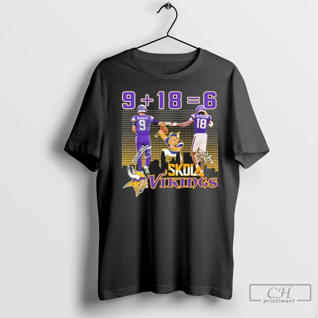 Mccarthy X Jefferson 9186 Skol Vikings Football T Shirts