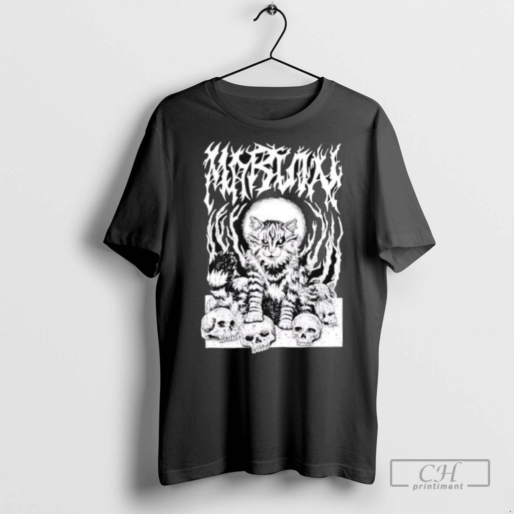 Metal Marf By Beefaroni Marvin Cat Skulls Graphic T Shirts