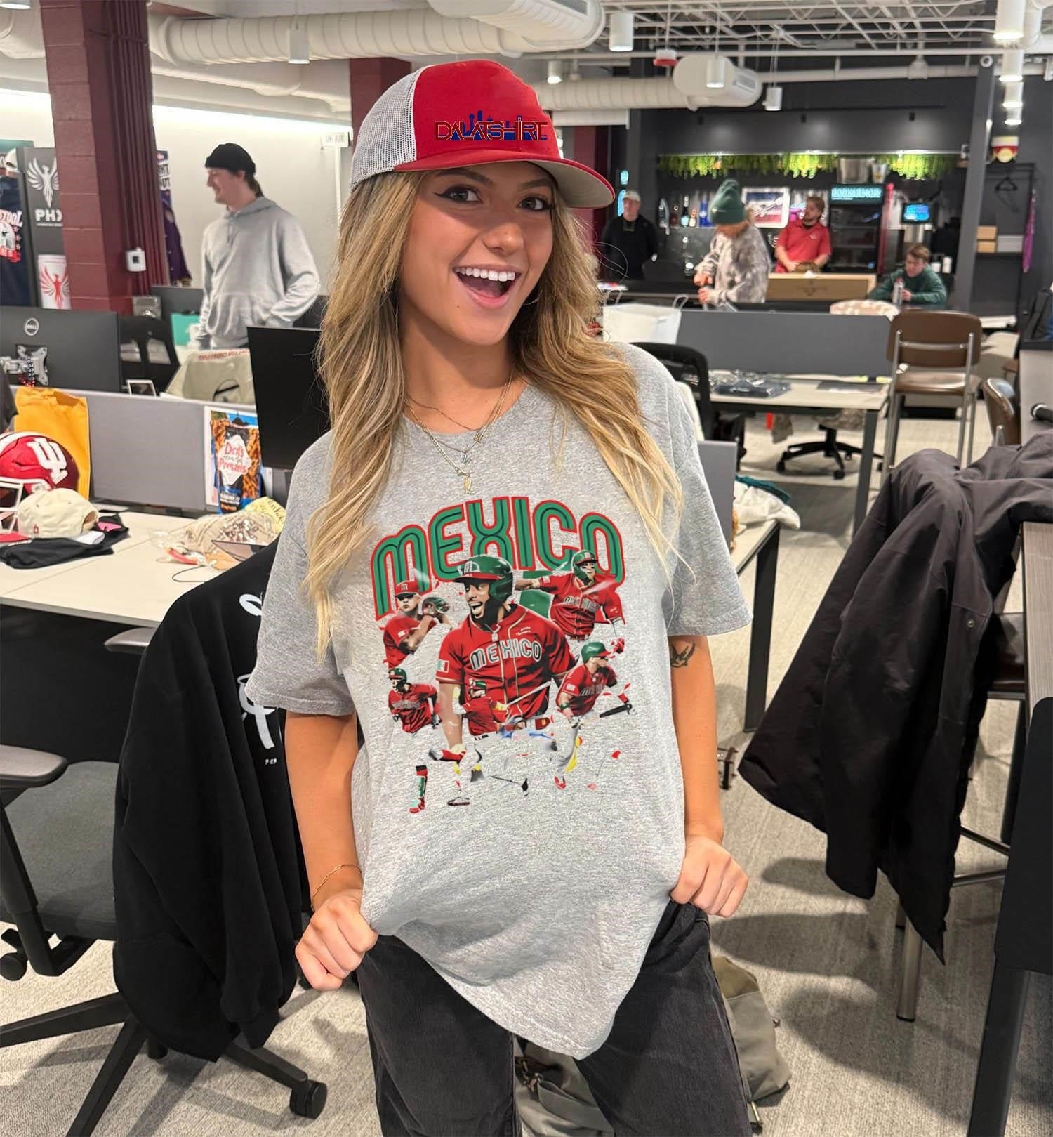 Mexico National Baseball Team Player Collage Graphic shirt