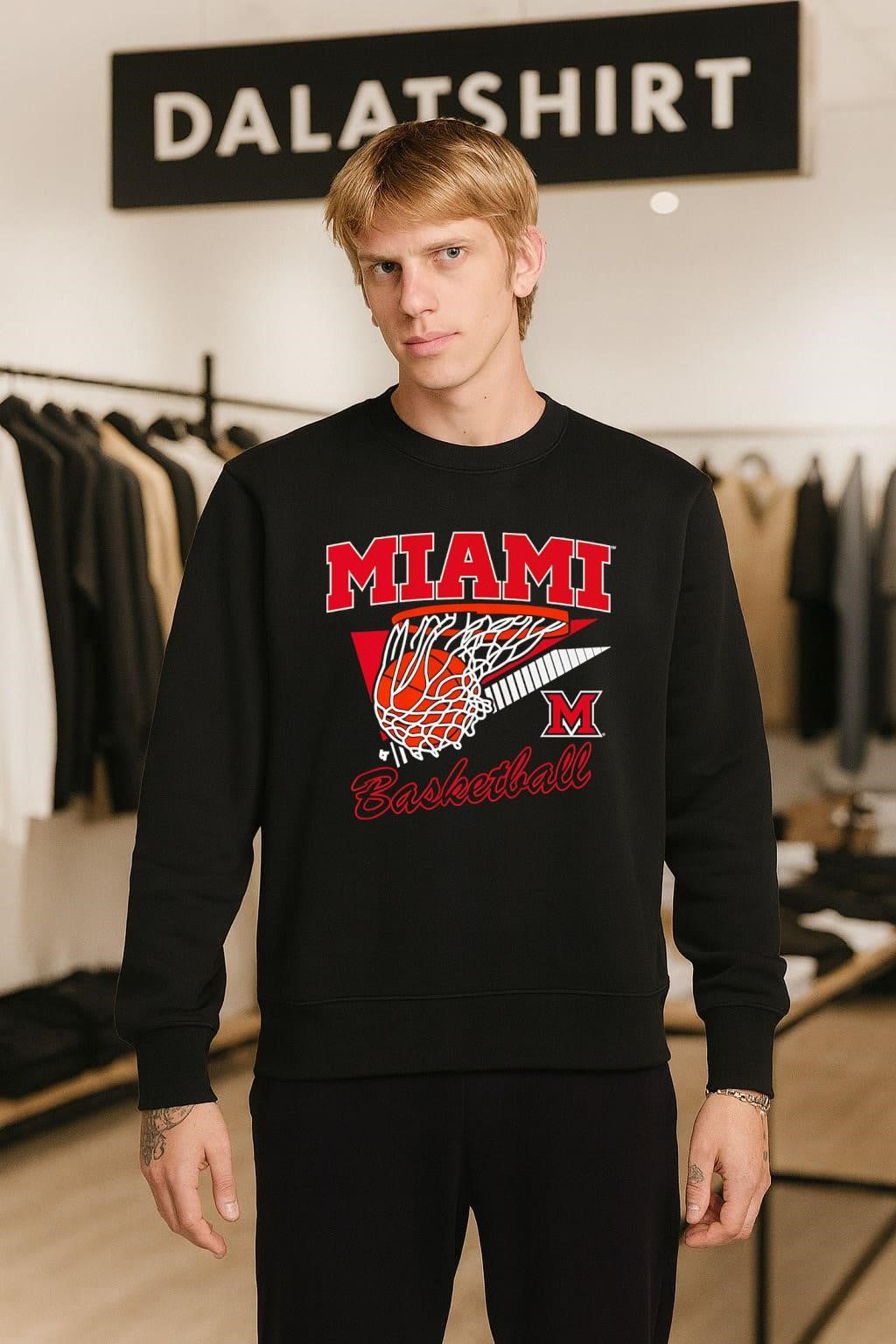 Miami Basketball Net Goal Sports Retro Graphic shirt