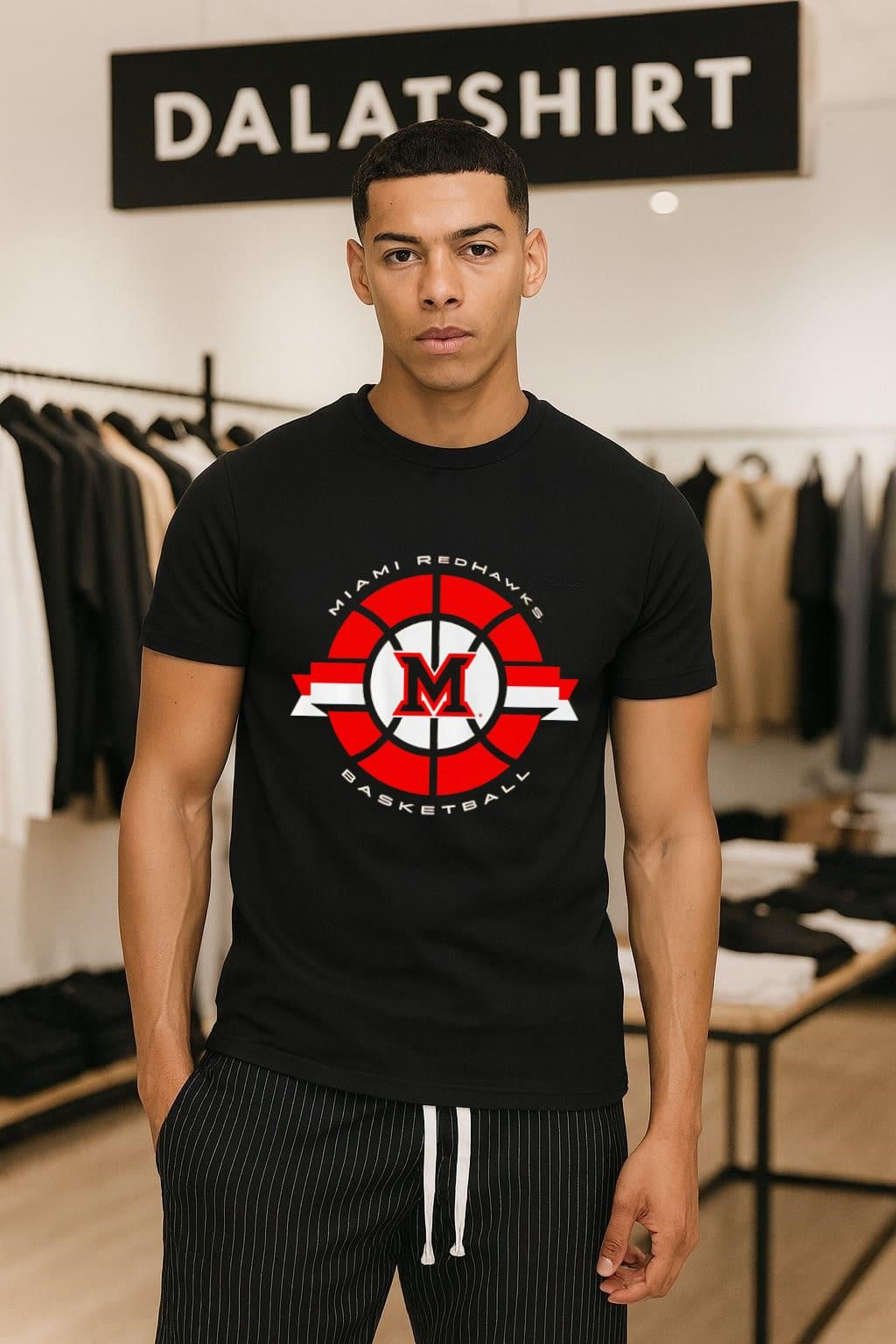 Miami Redhawks Basketball Red Ball Circle Team Logo shirt