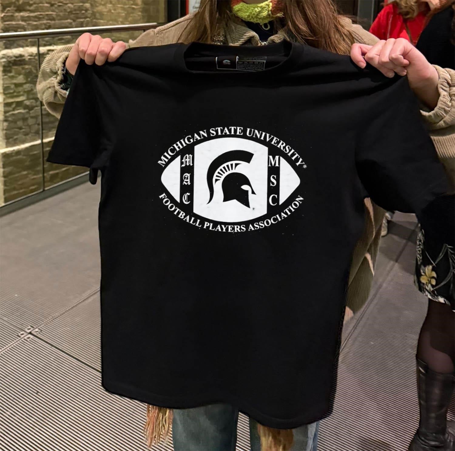 Michigan State University MAC MSC Football Players Association Spartan Helmet shirt