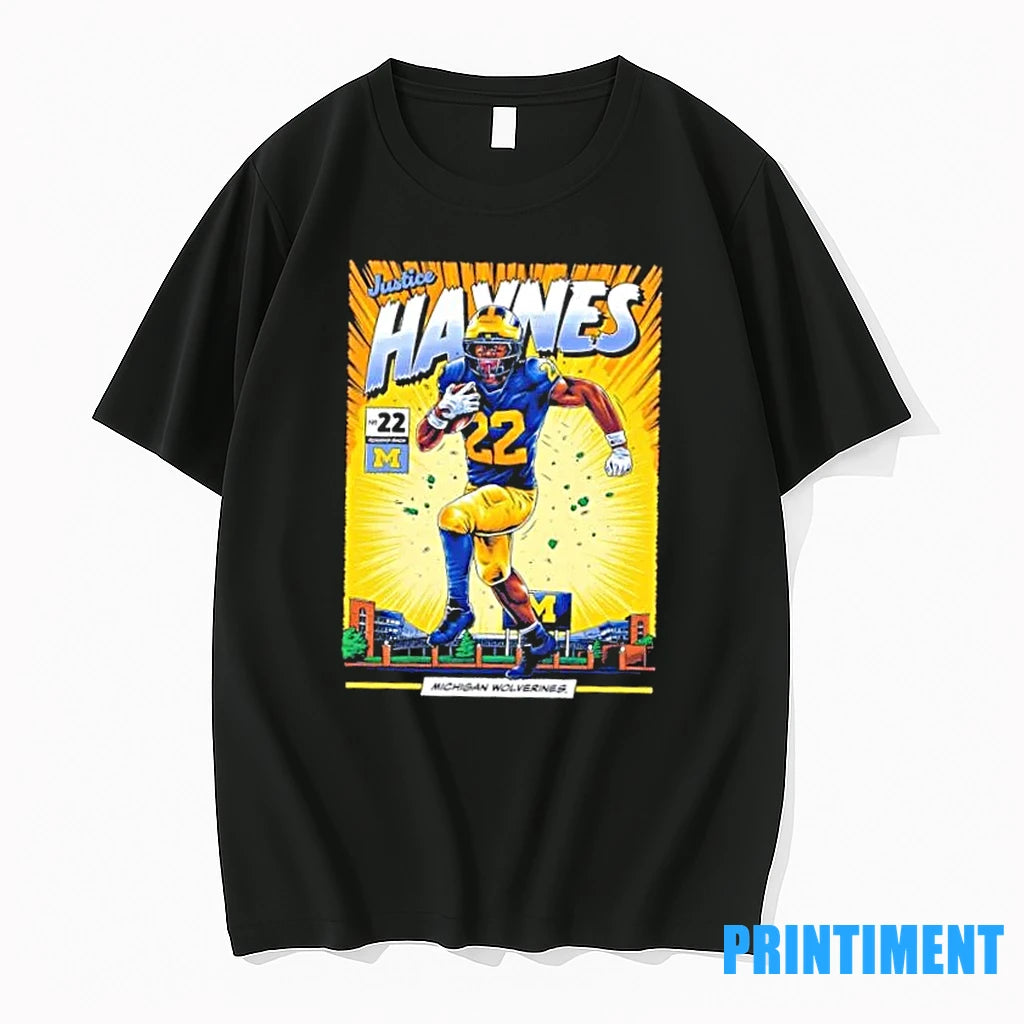 Michigan Wolverines 22 Justice Haynes Student Athlete Comic Tshirts Sweater