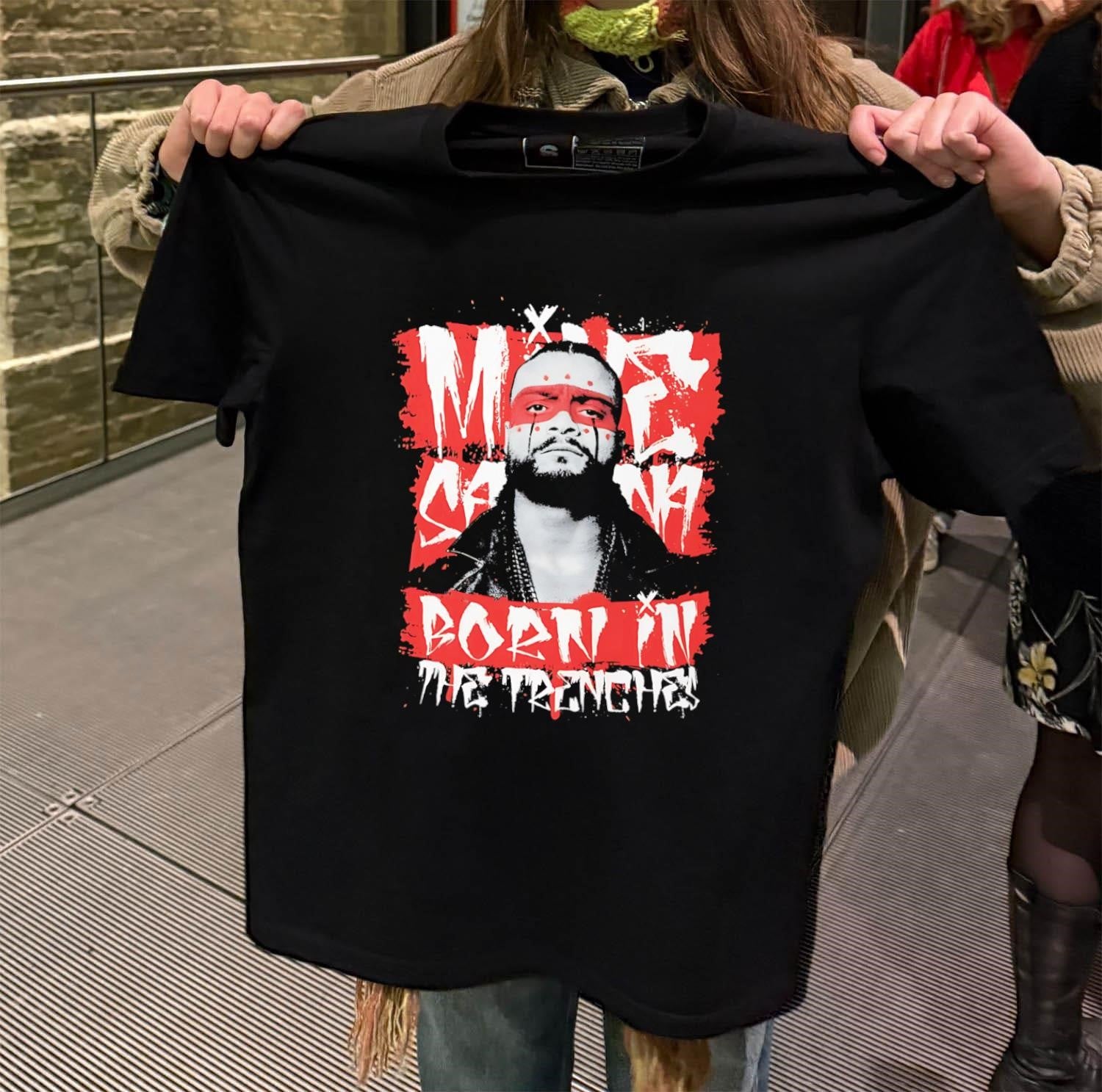 Mike Santana Born in the Trenches Face Paint shirt