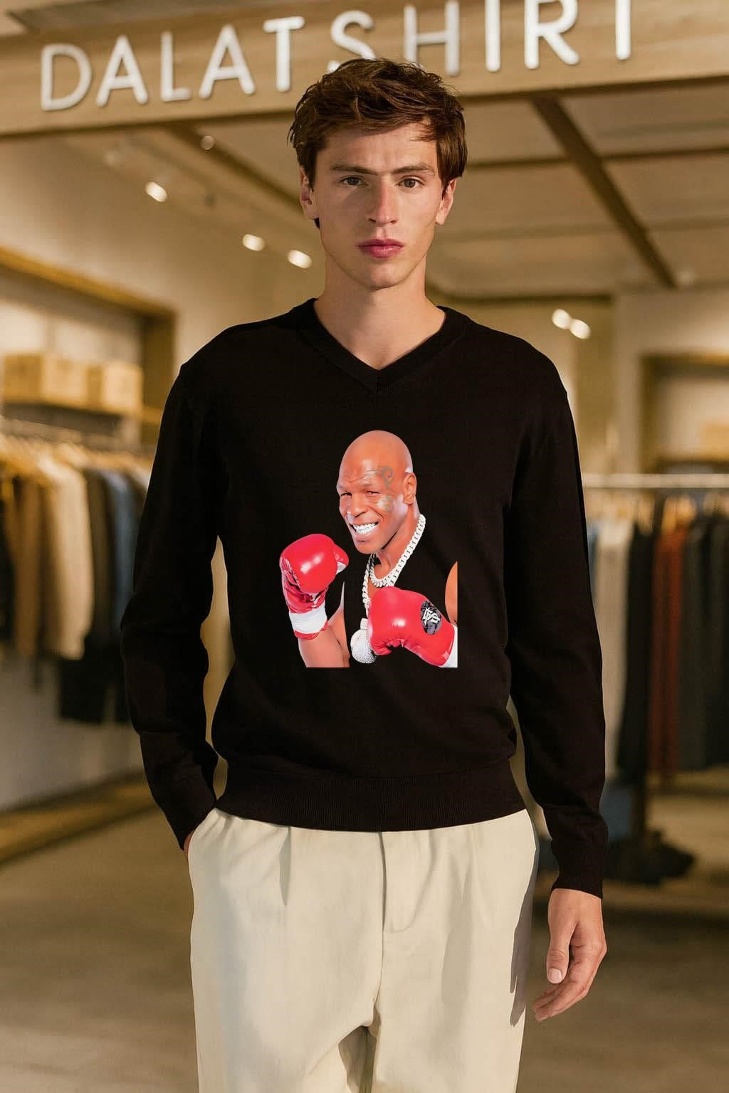 Mike Tyson Iron Mike Boxing Gloves Diamond Chain shirt