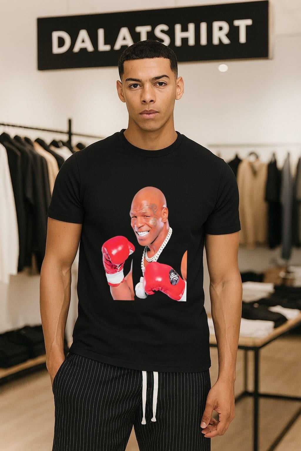 Mike Tyson Iron Mike Boxing Gloves Diamond Chain shirt