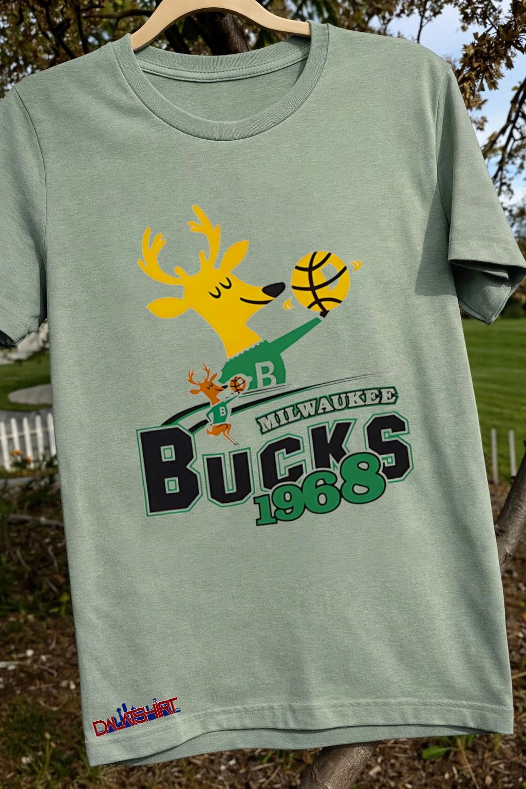 Milwaukee BUCKS 1968 Retro Cartoon Deer Mascot Logo Graphic shirt