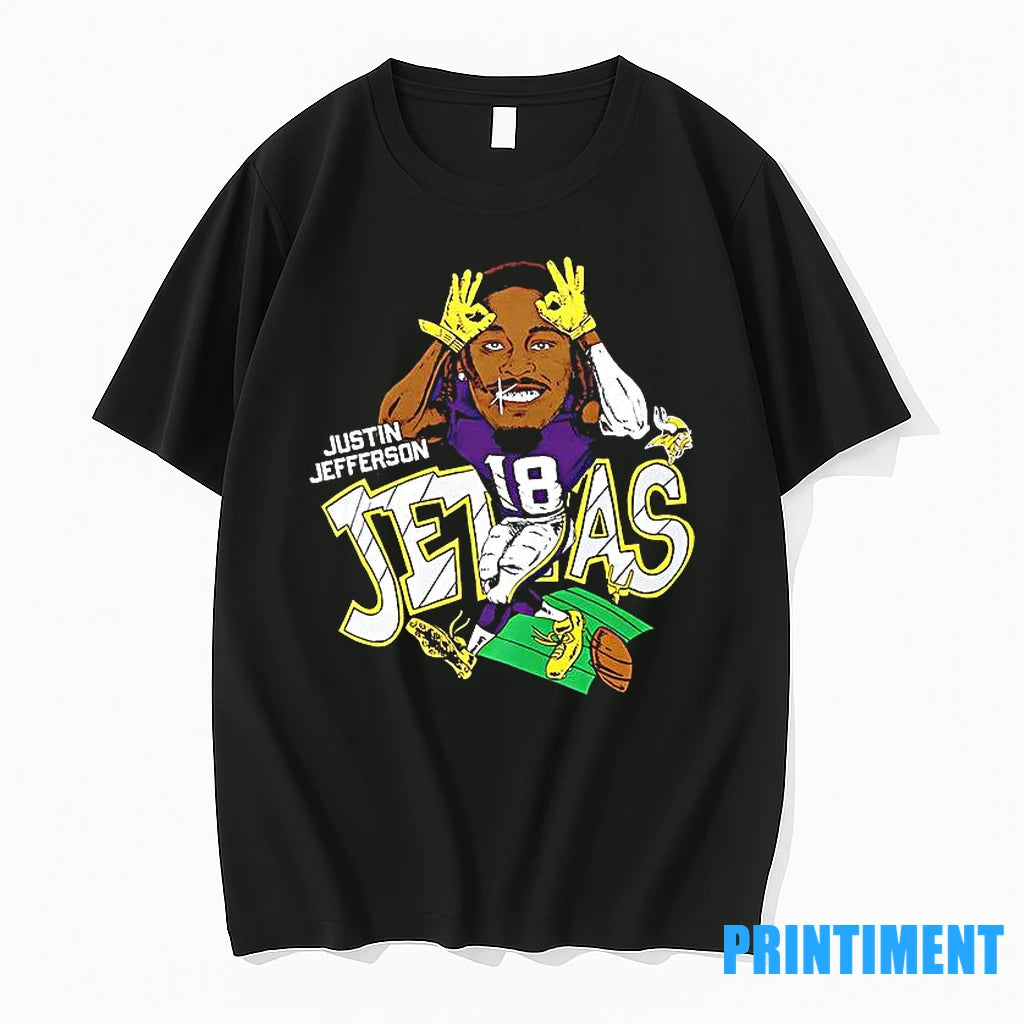 Minnesota Vikings Justin Jefferson Caricature Player Graphic Tshirts Sweater