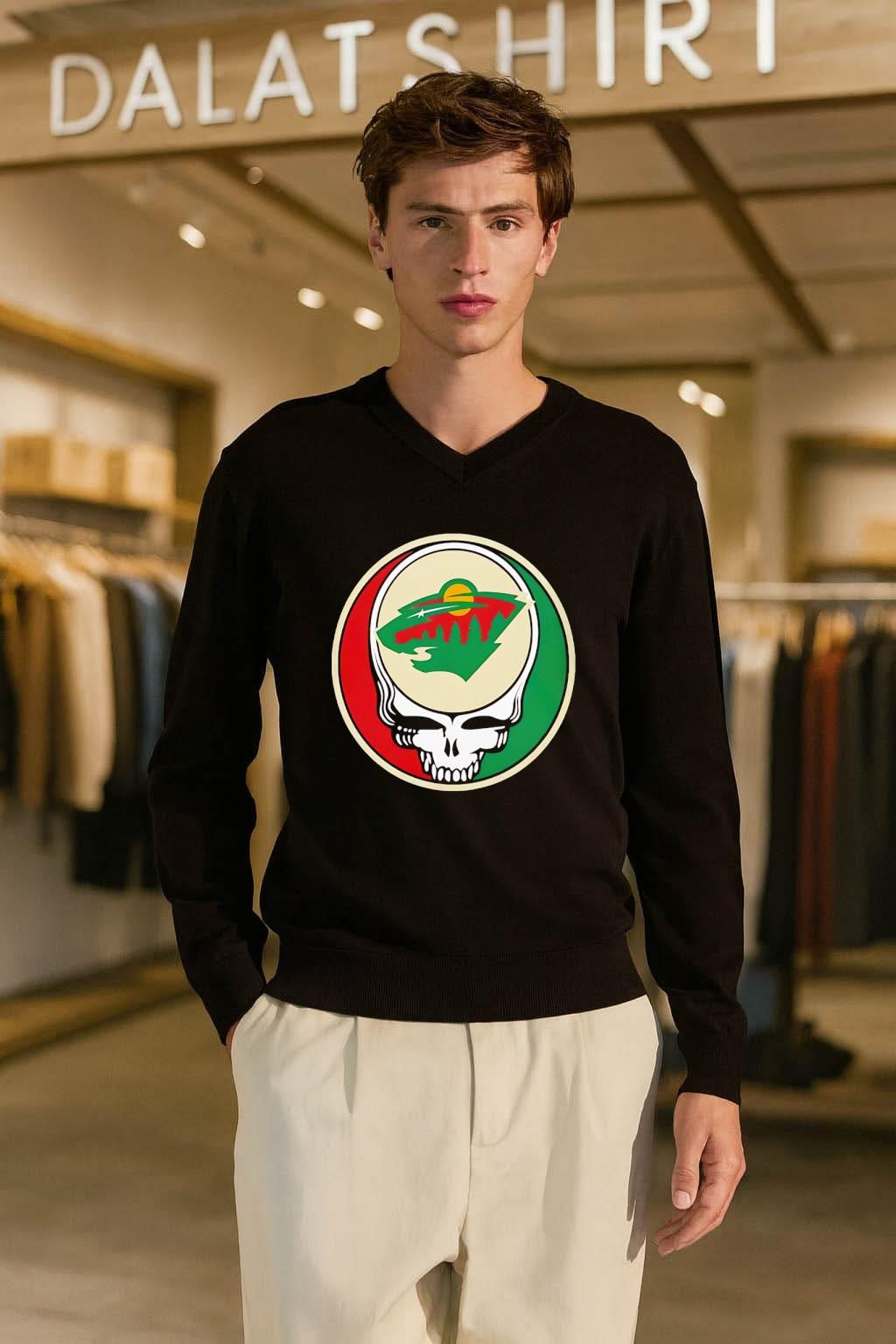 Minnesota Wild Grateful Dead Skull shirt