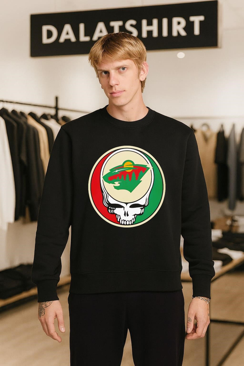 Minnesota Wild Grateful Dead Skull shirt