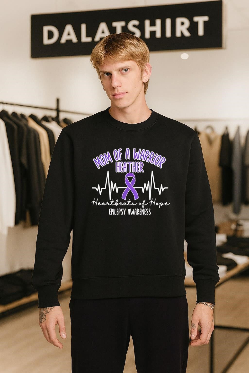Mom Of A Warrior Heather Epilepsy Awareness Heartbeats shirt