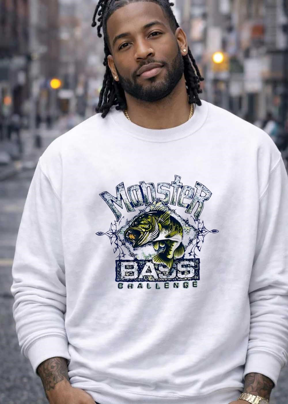 Monster Bass Challenge Largemouth Fishing Barbed Wire shirt