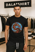 Mortal Kombat Dragon Logo Blue Fire Circle Graphic shirt
