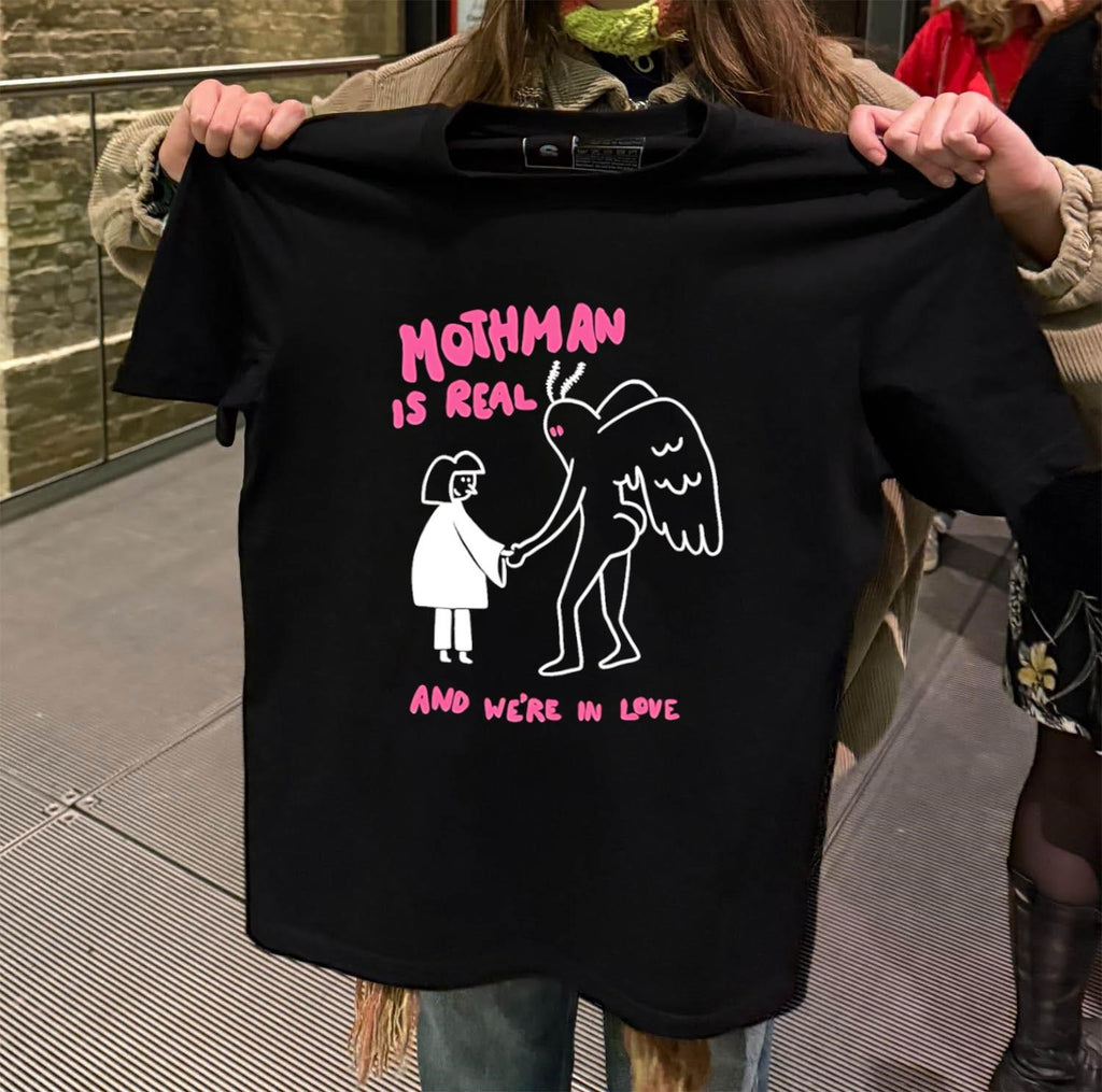 Mothman Is Real and We’re in Love cartoon shirt