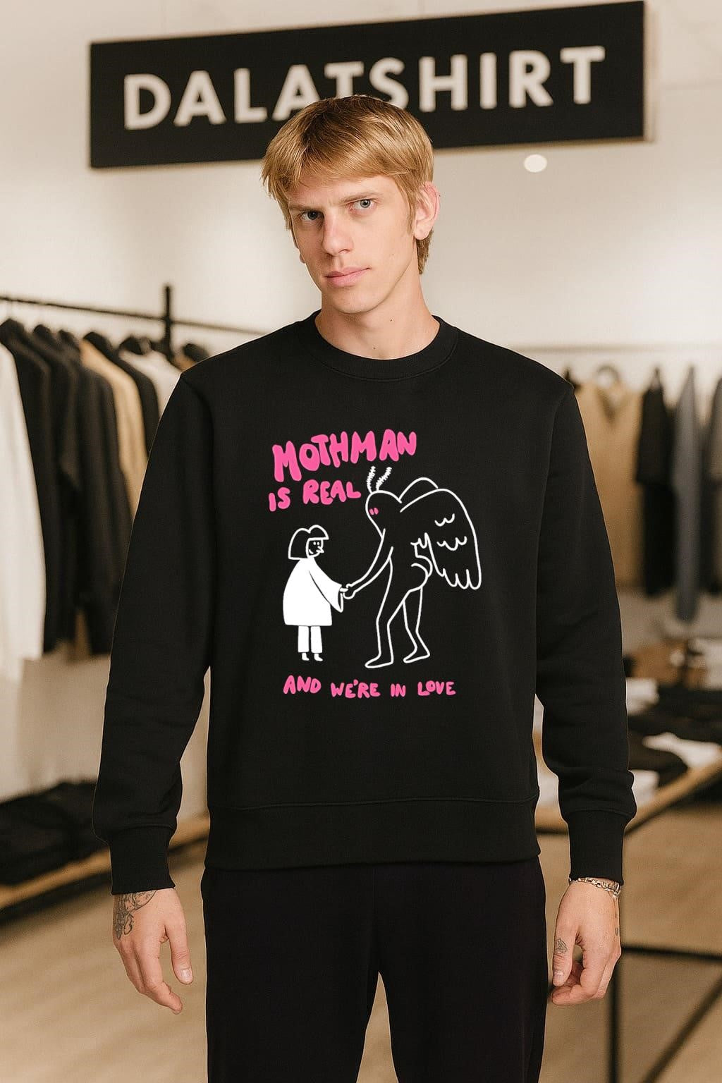 Mothman Is Real and We’re in Love cartoon shirt