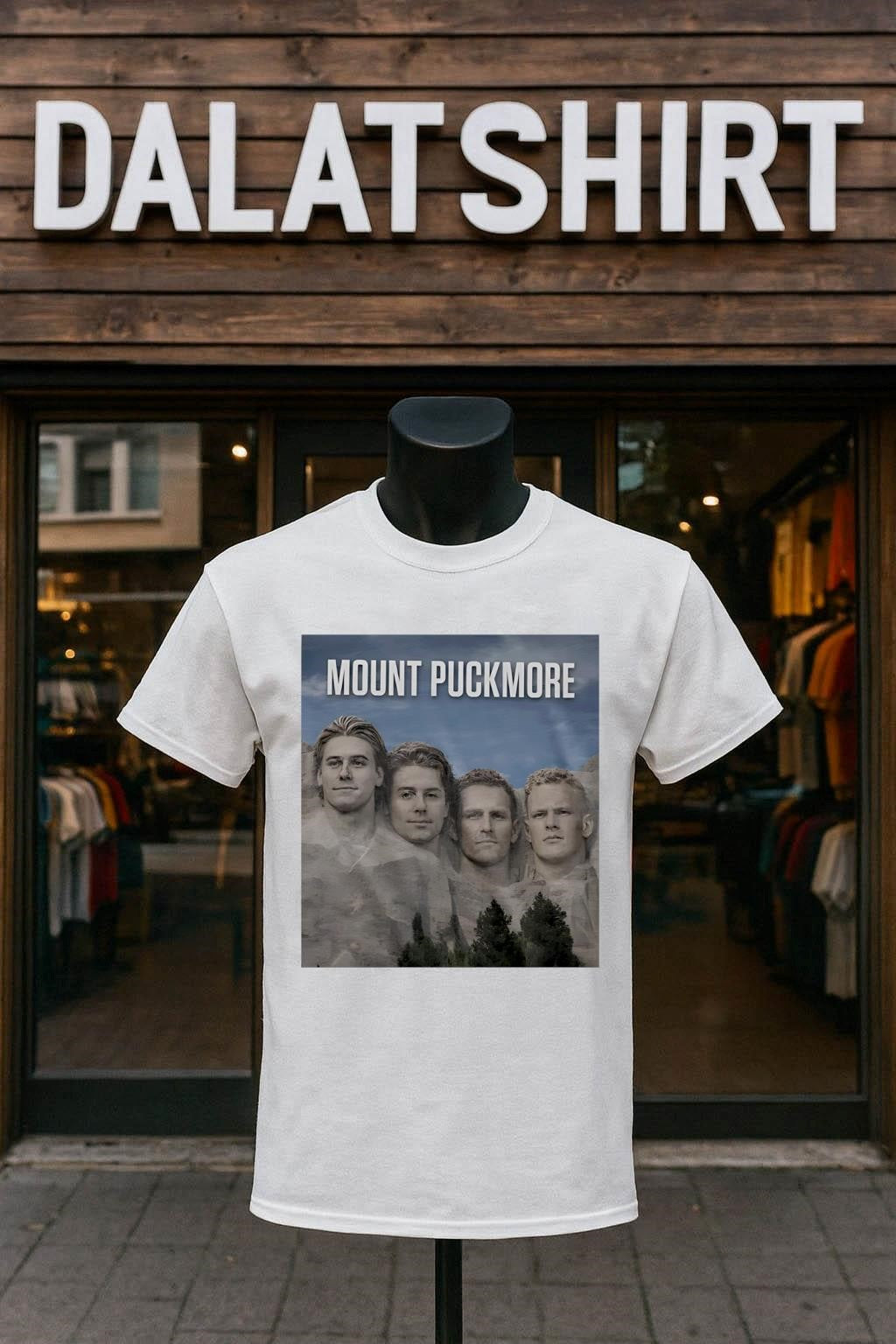 Mount Puckmore Four Hockey Players Carved Into Stone Mountain shirt