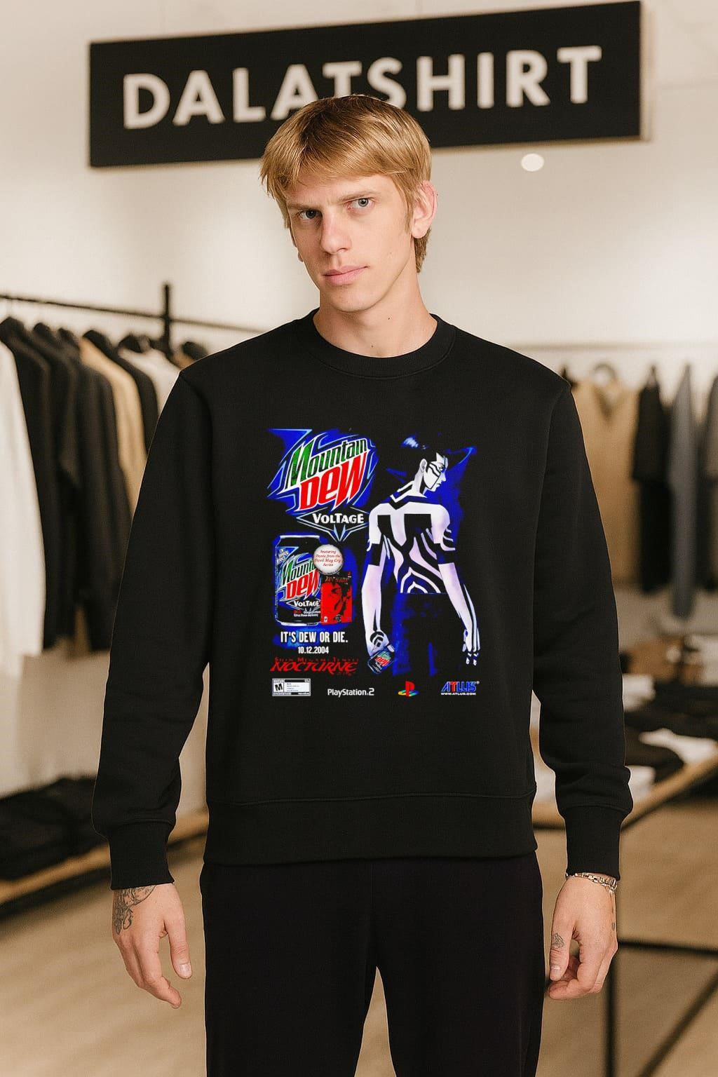 Mountain Dew Voltage Shin Megami Tensei Nocturne Demi-fiend shirt