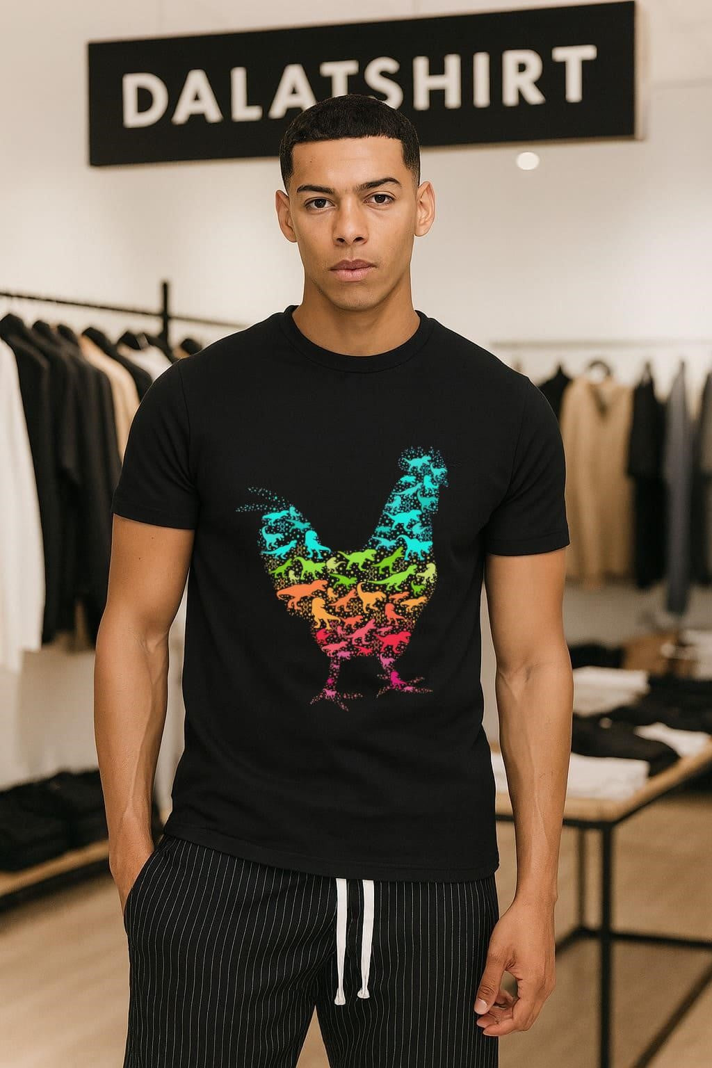 Mr. T-Rex Remember Whor You Are Chicken shirt