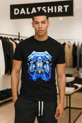 Muscle Mafia Skeleton Weightlifter Lifting Dumbbells Lightning shirt