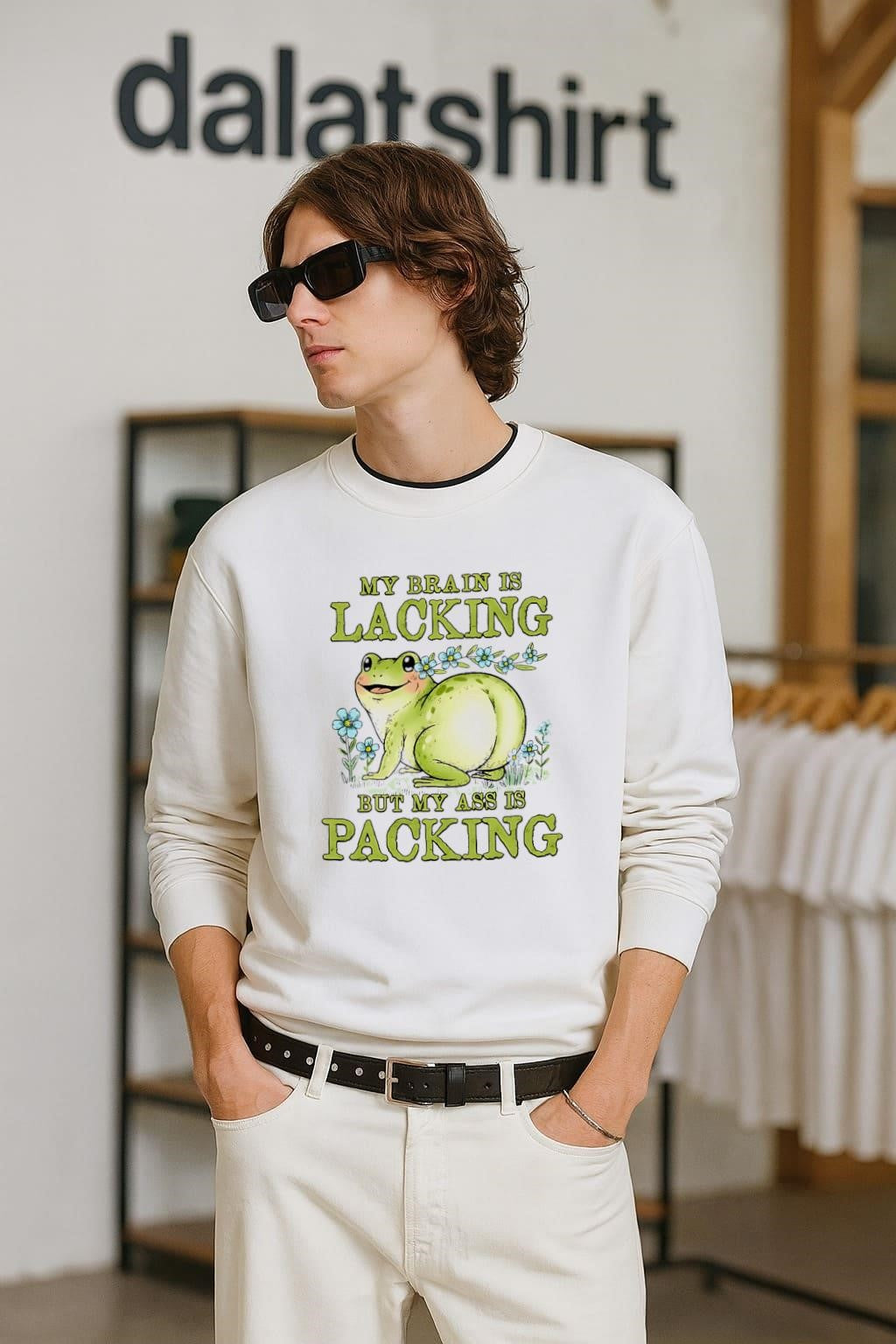 My Brain Is Lacking But My Ass Is Packing Frog shirt
