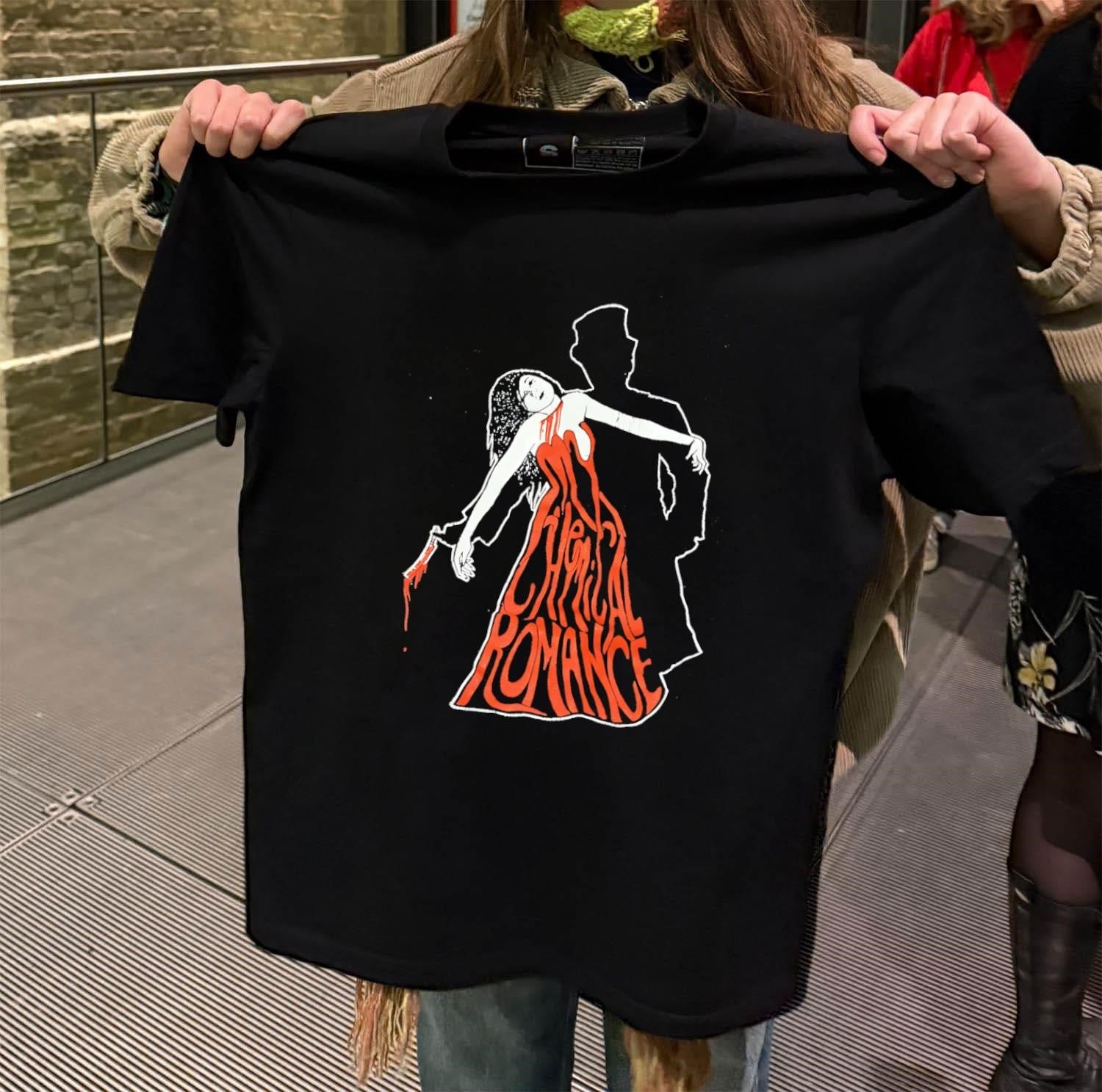 My Chemical Romance Woman in Red Dress with Knife shirt