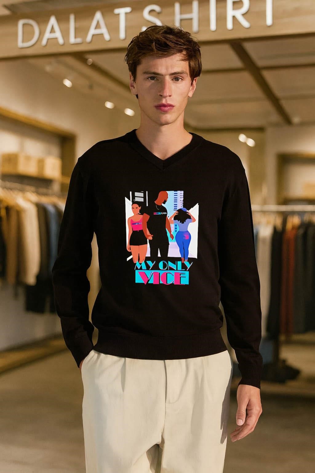 My Only Vice urban couple streetwear illustration graphic shirt