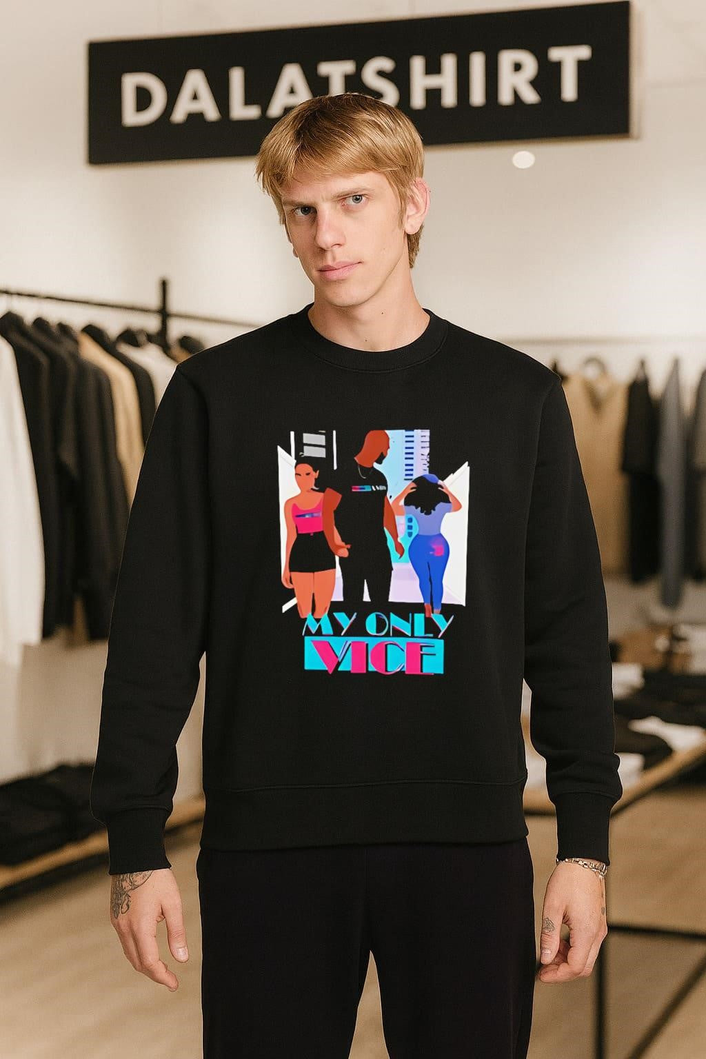 My Only Vice urban couple streetwear illustration graphic shirt