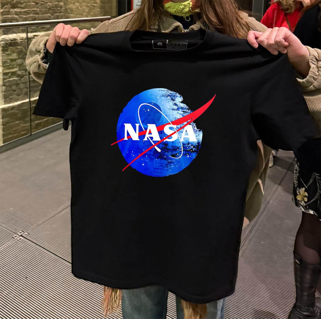 NASA logo on Death Star space station shirt