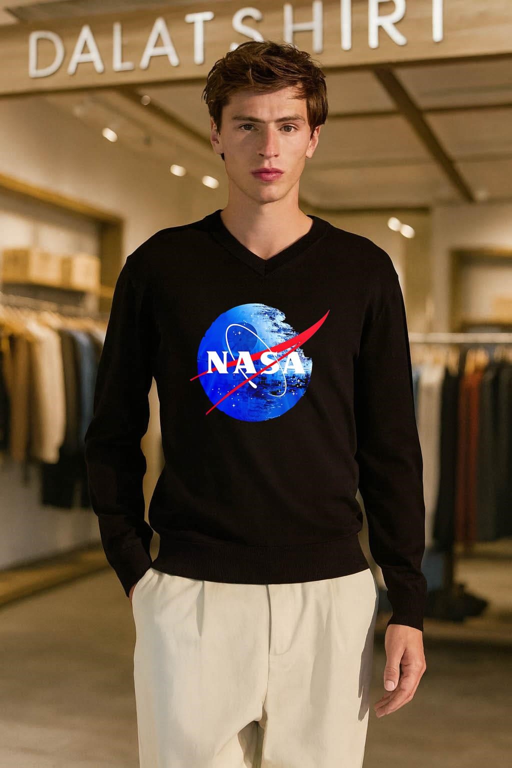 NASA logo on Death Star space station shirt