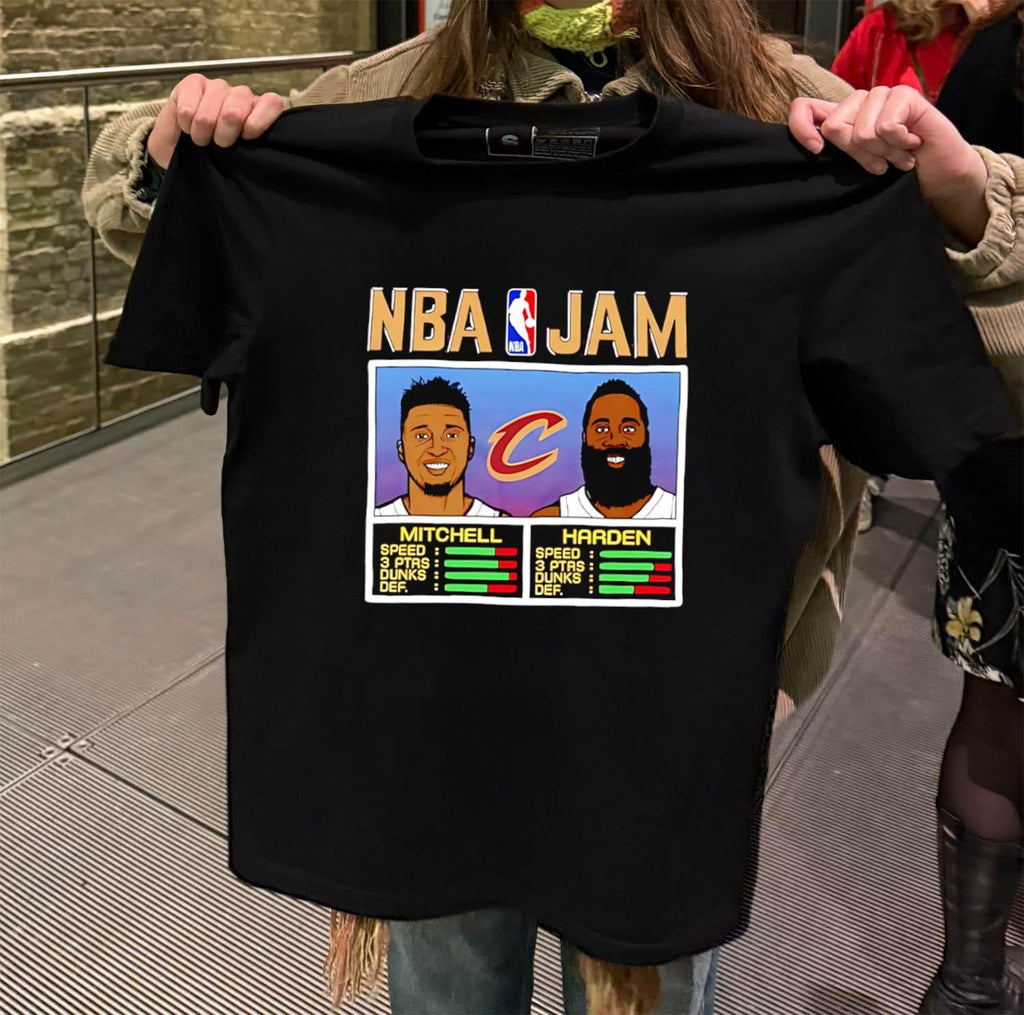 NBA Jam Cleveland Cavaliers Mitchell and Harden Player Stats shirt