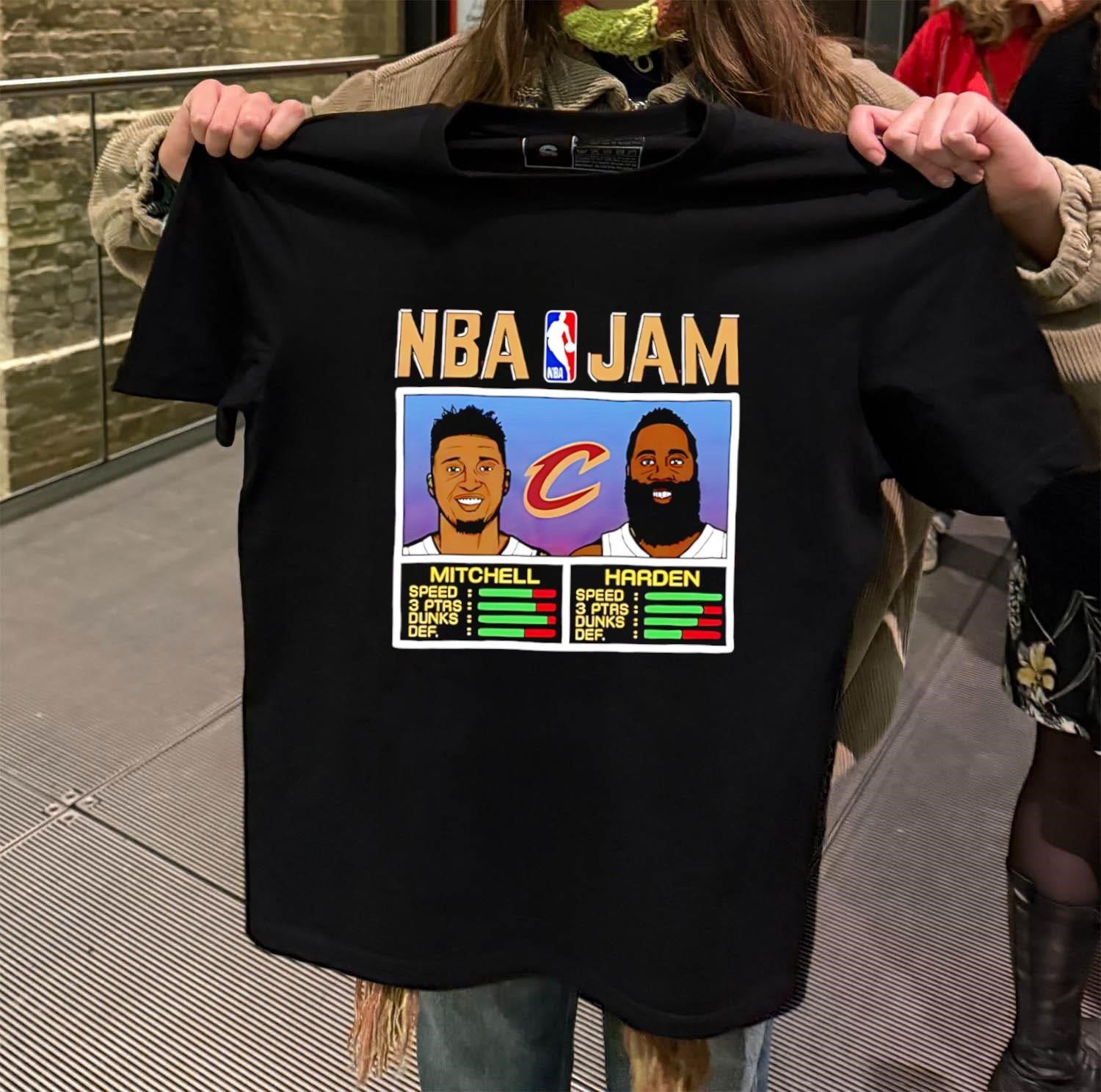 NBA Jam Cleveland Cavaliers Mitchell and Harden Player Stats shirt