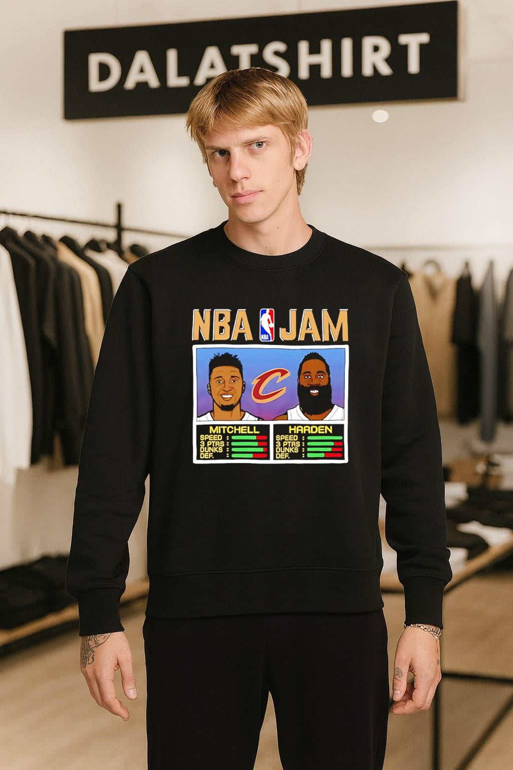 NBA Jam Cleveland Cavaliers Mitchell and Harden Player Stats shirt