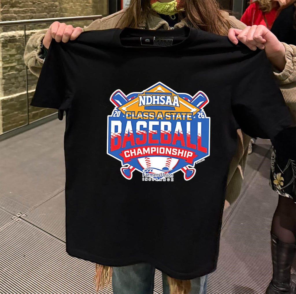 NDHSAA 2026 Class A State Baseball Championship Farmers Union Insurance shirt